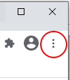 Screenshot highlighting hamburger menu icon at top left of Chrome browser