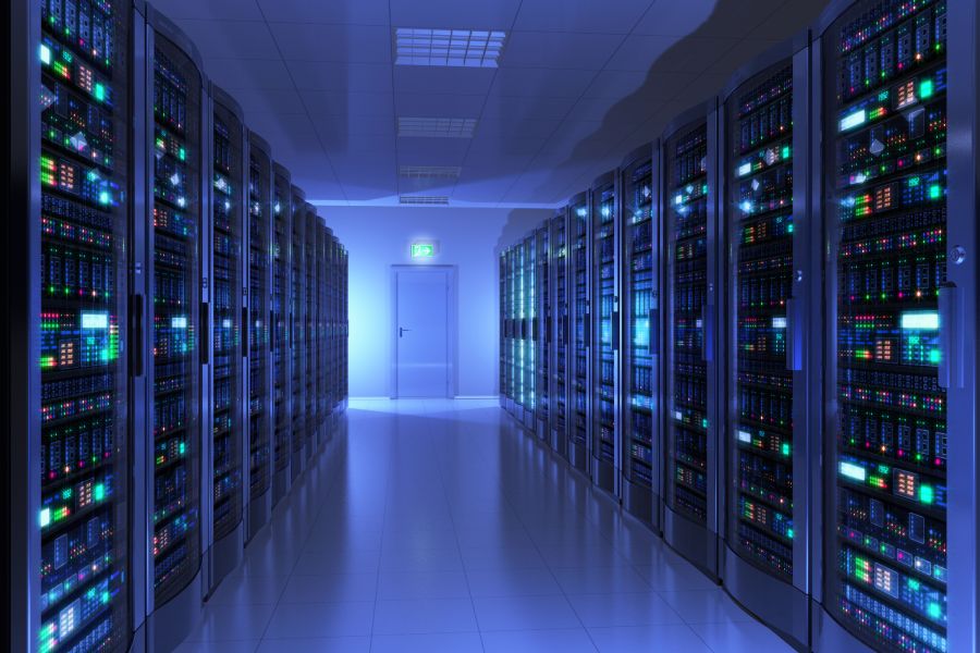 A data server room representing data backup and recovery.